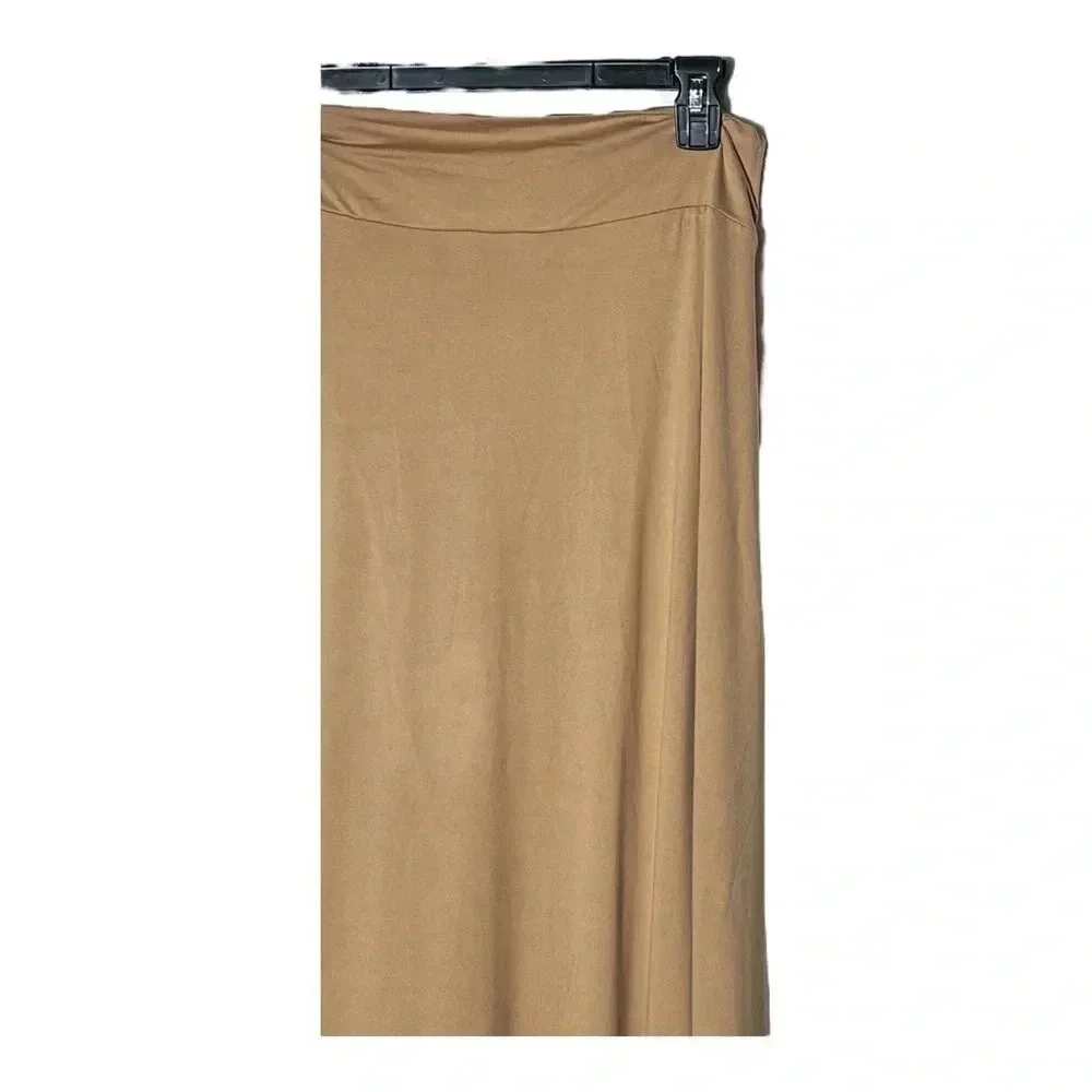 1907. NINEXIS FAUX WRAP MIDI LENGTH SKIRT SIZE‎ X-LARGE COGNAC IN COLOR STRETCHY